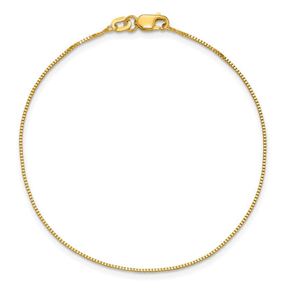 14K Yellow Gold .7mm Box With Lobster Clasp Chain Bracelet