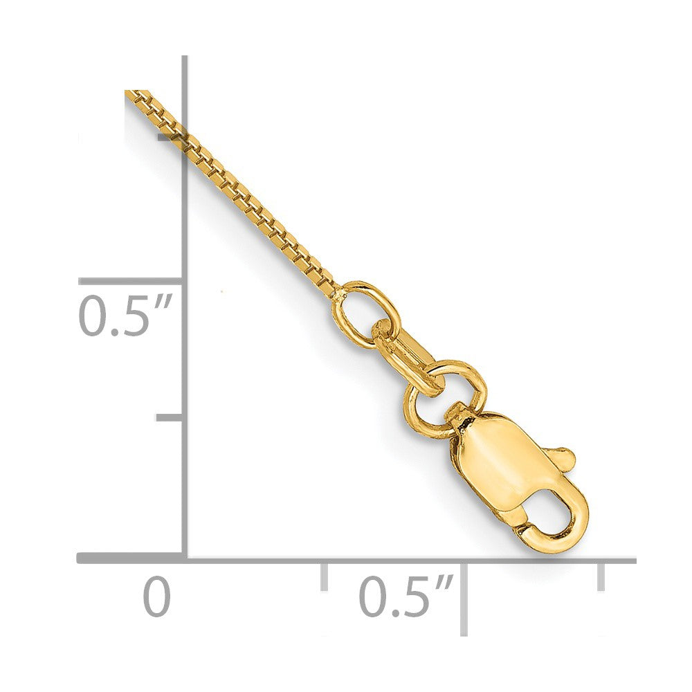 14K Yellow Gold .7mm Box With Lobster Clasp Chain Bracelet
