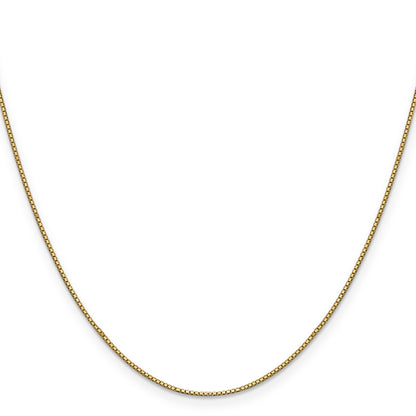 14K Yellow Gold 14 Inch .9mm Box With Lobster Clasp Chain