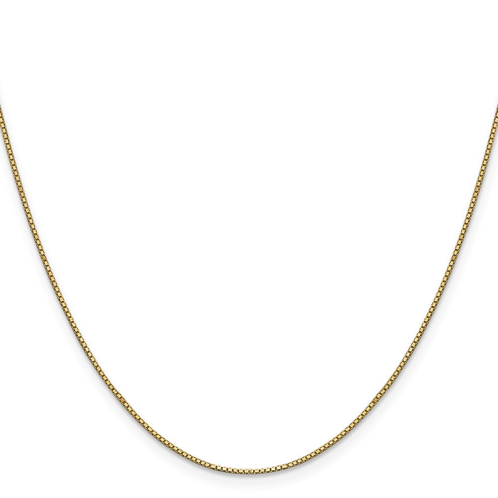 14K Yellow Gold .9mm Box With Lobster Clasp Chain Necklace