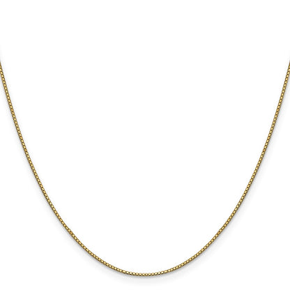 14K Yellow Gold .9mm Box With Lobster Clasp Chain Necklace
