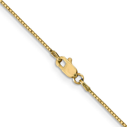 14K Yellow Gold 14 Inch .9mm Box With Lobster Clasp Chain