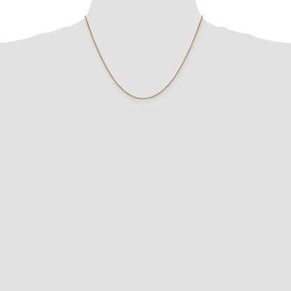 14K Yellow Gold .9mm Box With Lobster Clasp Chain Necklace