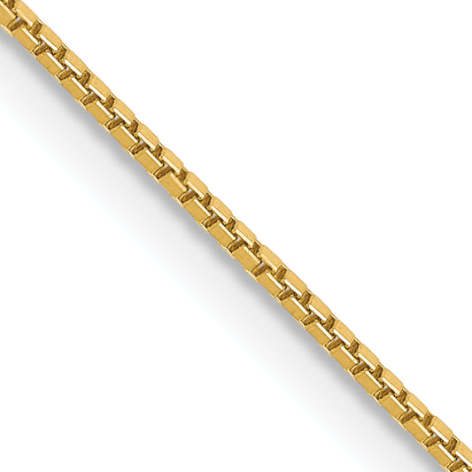14K Yellow Gold 14 Inch .9mm Box With Lobster Clasp Chain
