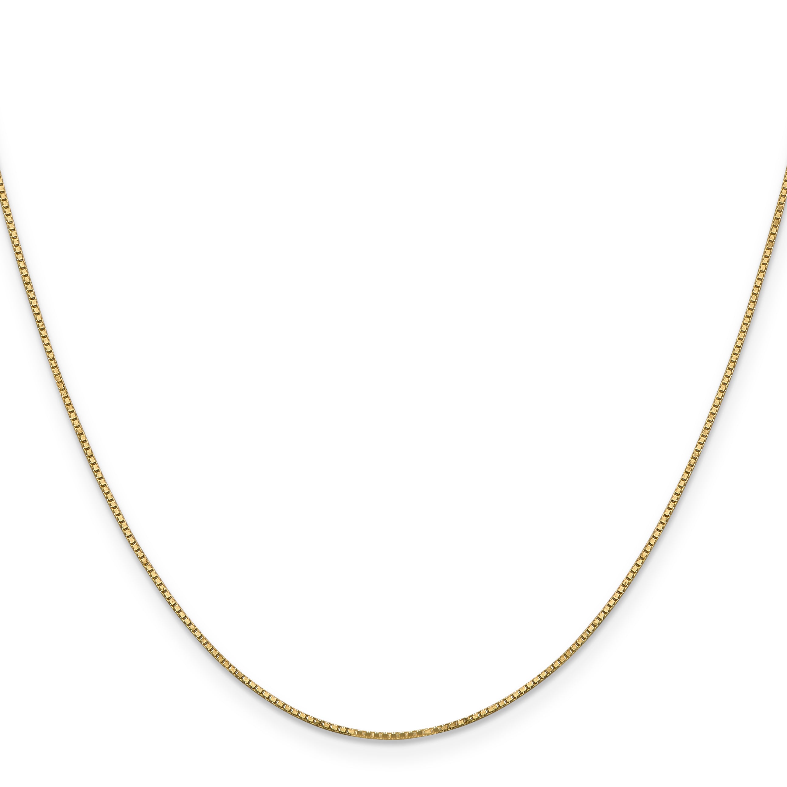 14K Yellow Gold 14 Inch .9mm Box With Spring Ring Clasp Chain
