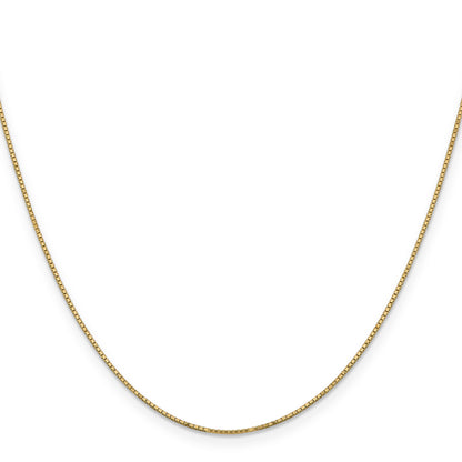 14K Yellow Gold 14 Inch .9mm Box With Spring Ring Clasp Chain