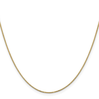 14K Yellow Gold 16 Inch .9mm Box With Spring Ring Clasp Chain Necklace