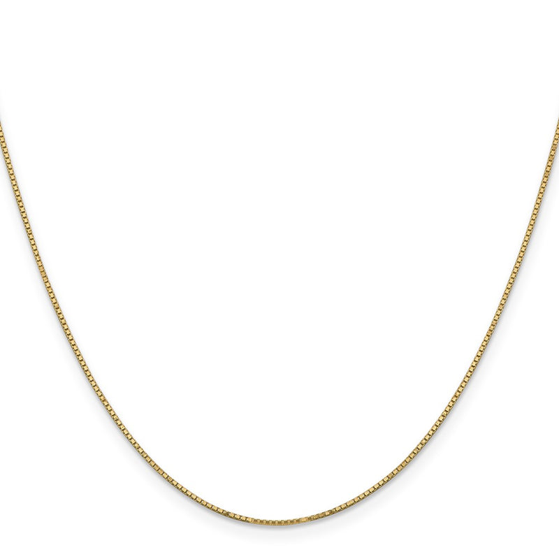 14K Yellow Gold .9mm Box With Spring Ring Clasp Chain Necklace