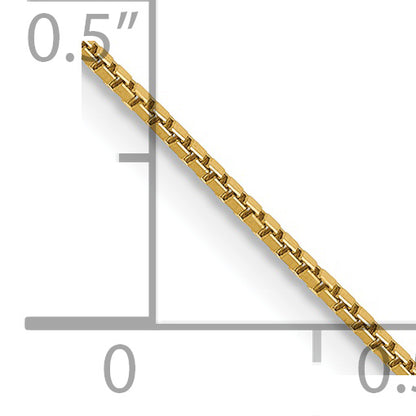 14K Yellow Gold 14 Inch .9mm Box With Spring Ring Clasp Chain