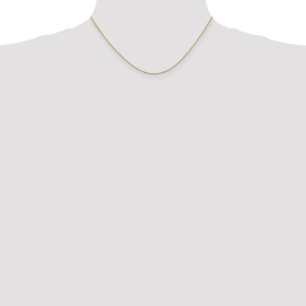 14K Yellow Gold 16 Inch .9mm Box With Spring Ring Clasp Chain Necklace