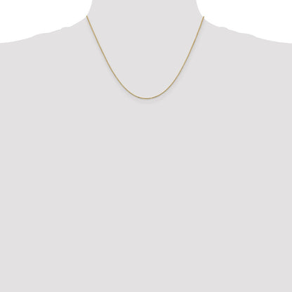 14K Yellow Gold .9mm Box With Spring Ring Clasp Chain Necklace