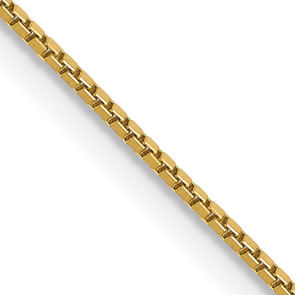 14K Yellow Gold 14 Inch .9mm Box With Spring Ring Clasp Chain