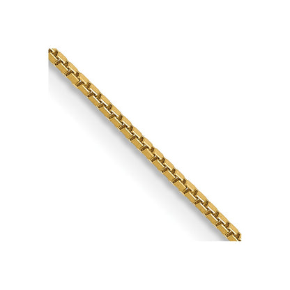 14K Yellow Gold 16 Inch .9mm Box With Spring Ring Clasp Chain Necklace
