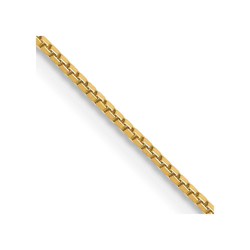 14K Yellow Gold .9mm Box With Lobster Clasp Chain Necklace