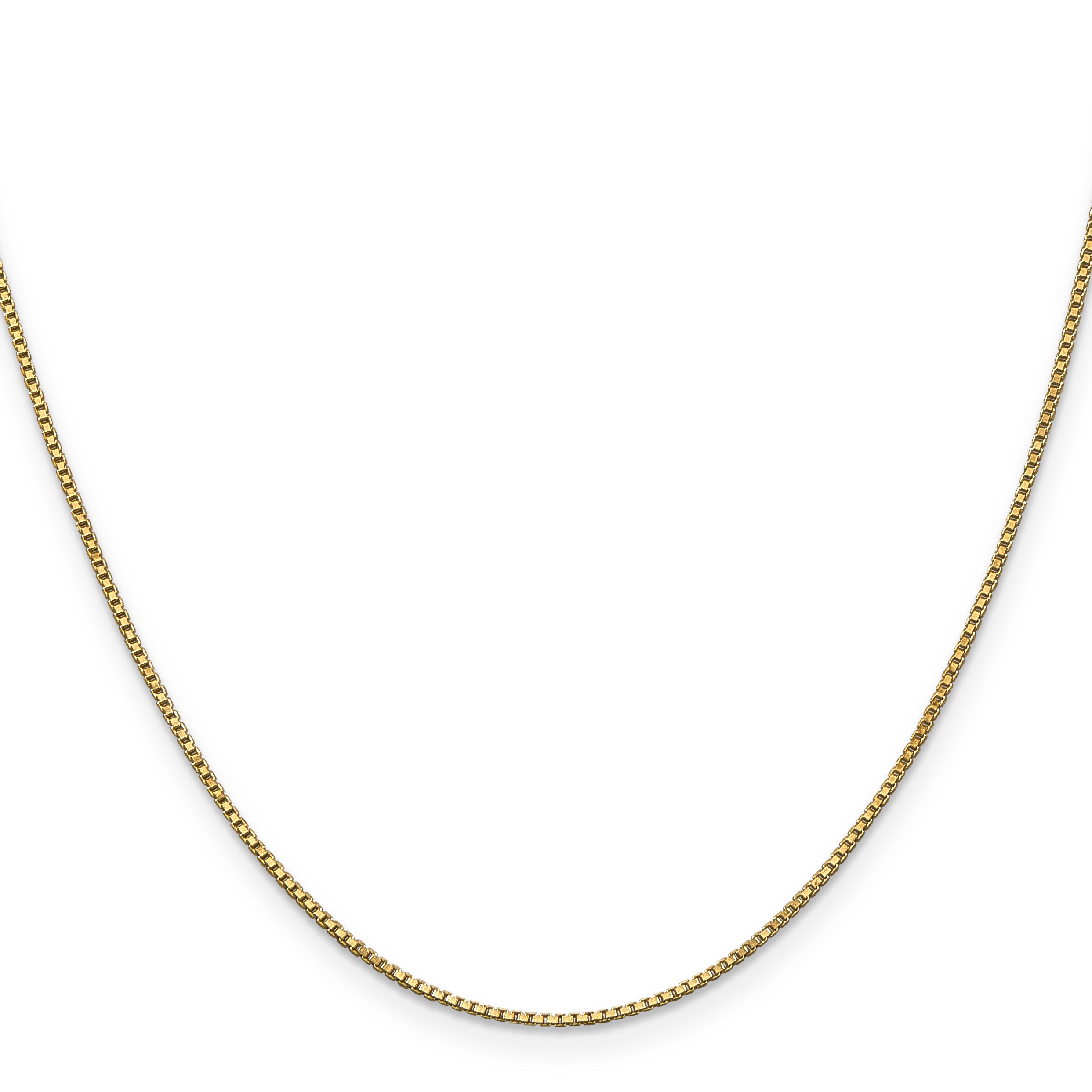 14K Yellow Gold 14 Inch 1mm Box With Lobster Clasp Chain