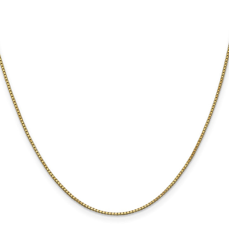 14K Yellow Gold 1mm Box With Lobster Clasp Chain Necklace