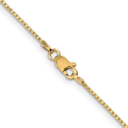 14K Yellow Gold 20 Inch 1mm Box With Lobster Clasp Chain Necklace