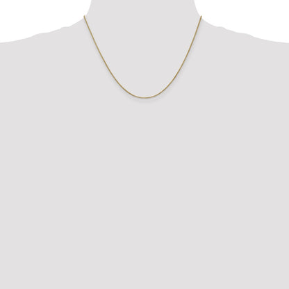 14K Yellow Gold 1mm Box With Lobster Clasp Chain Necklace