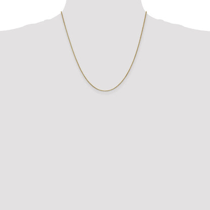14K Yellow Gold 20 Inch 1mm Box With Lobster Clasp Chain Necklace