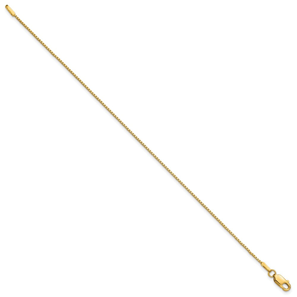 14K Yellow Gold 1mm Box With Lobster Clasp Chain Anklet
