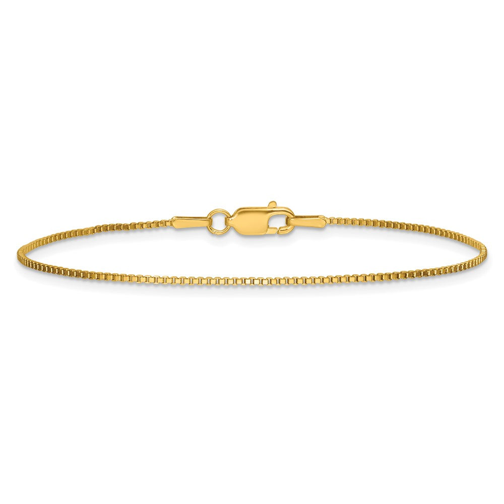 14K Yellow Gold 1mm Box With Lobster Clasp Chain Anklet