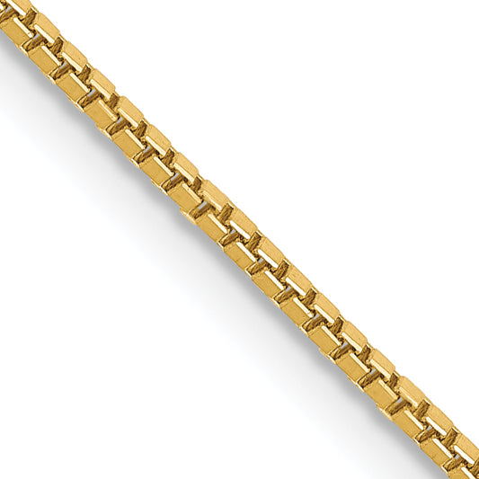 14K Yellow Gold 14 Inch 1mm Box With Lobster Clasp Chain