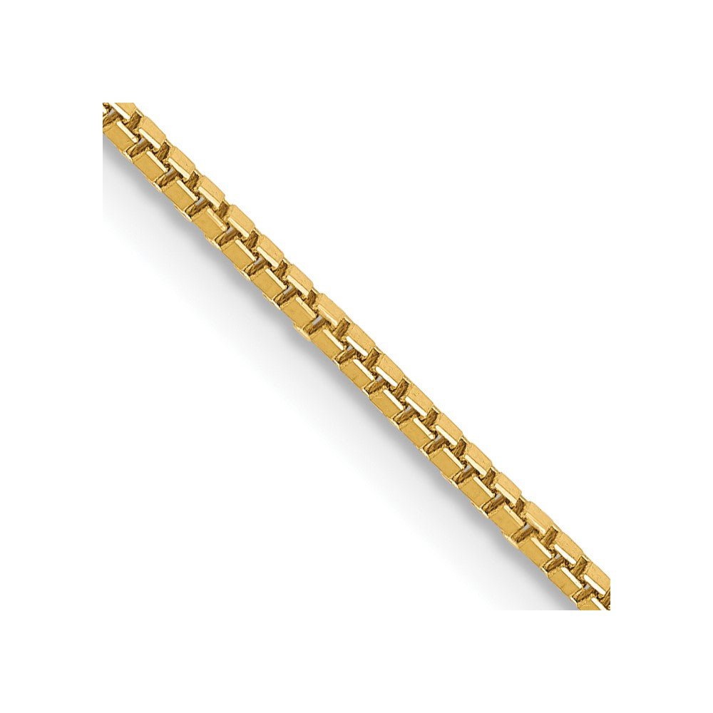 14K Yellow Gold 20 Inch 1mm Box With Lobster Clasp Chain Necklace