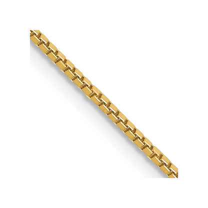 14K Yellow Gold 20 Inch 1mm Box With Lobster Clasp Chain Necklace