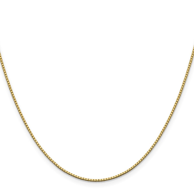 14K Yellow Gold 1.05mm Box With Lobster Clasp Chain Necklace