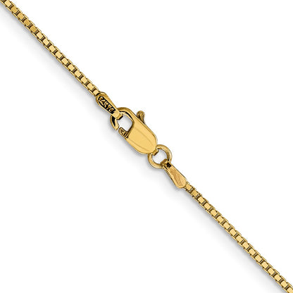 14K Yellow Gold 28 Inch 1.05mm Box With Lobster Clasp Chain Necklace