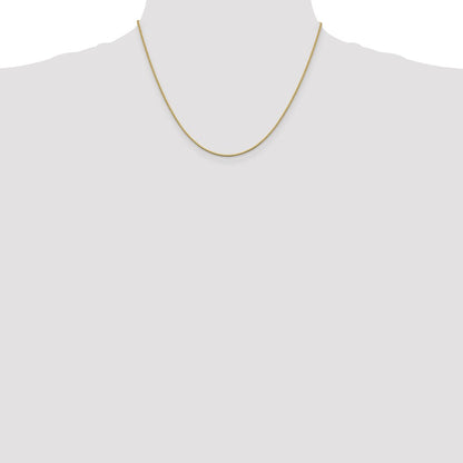 14K Yellow Gold 1.05mm Box With Lobster Clasp Chain Necklace