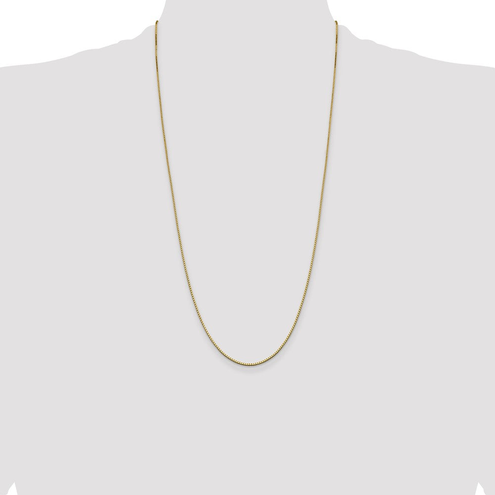 14K Yellow Gold 28 Inch 1.05mm Box With Lobster Clasp Chain Necklace