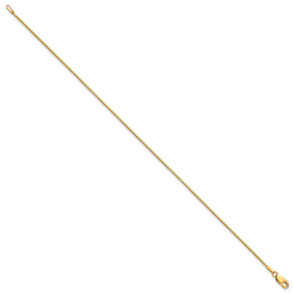 14K Yellow Gold 9 Inch 1.05mm Box With Lobster Clasp Anklet