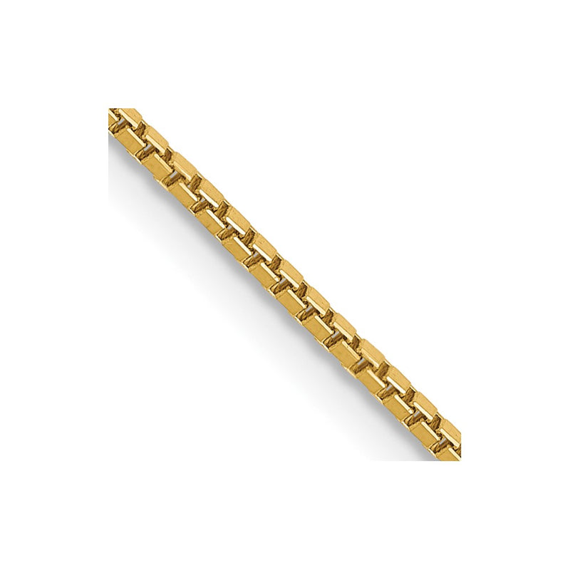 14K Yellow Gold 1.05mm Box With Lobster Clasp Chain Necklace