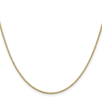 14K Yellow Gold 1.1mm Box With Lobster Clasp Chain Necklace