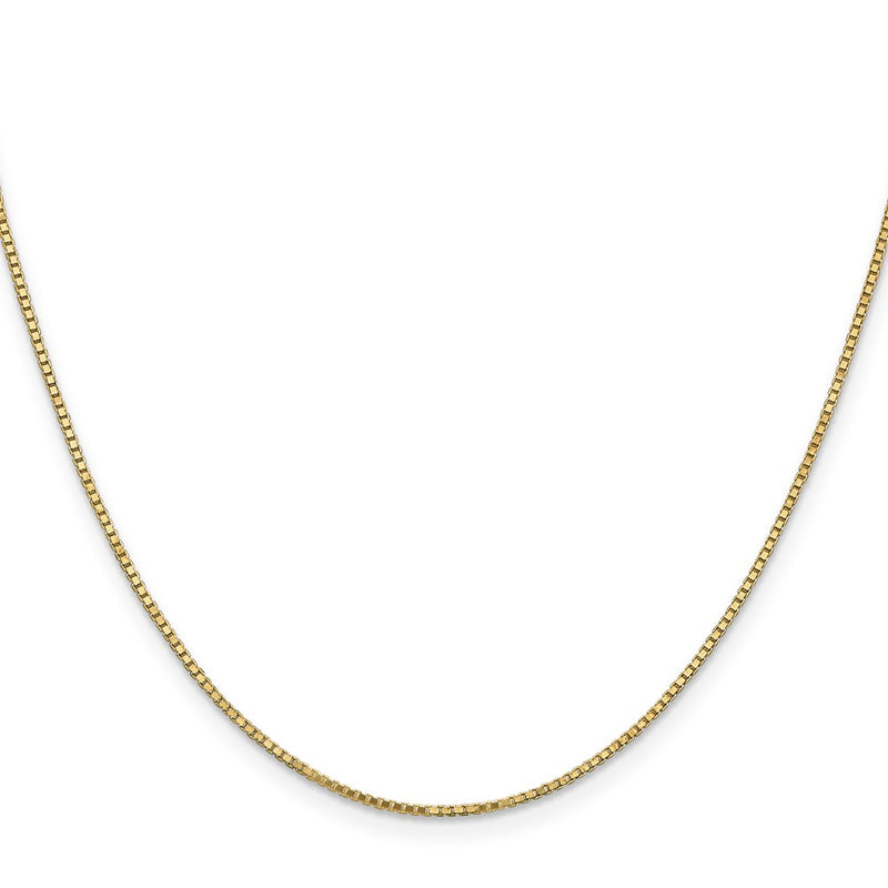 14K Yellow Gold 1.1mm Box With Lobster Clasp Chain Necklace