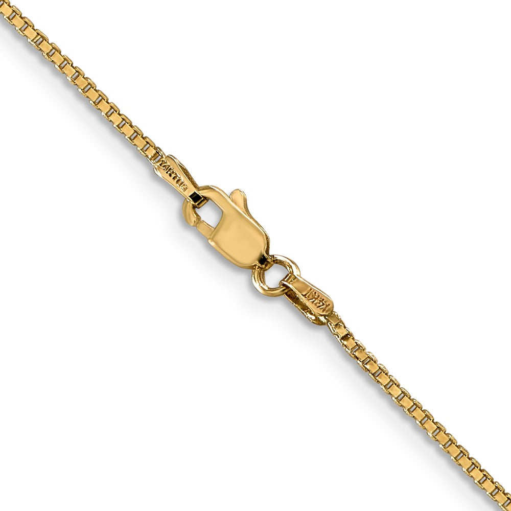 14K Yellow Gold 1.1mm Box With Lobster Clasp Chain Necklace