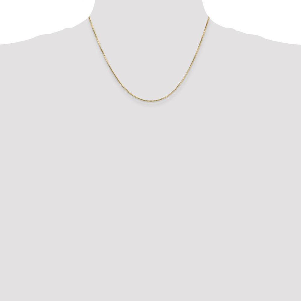 14K Yellow Gold 1.1mm Box With Lobster Clasp Chain Necklace