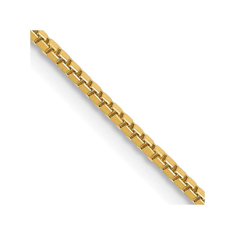 14K Yellow Gold 1.1mm Box With Lobster Clasp Chain Necklace