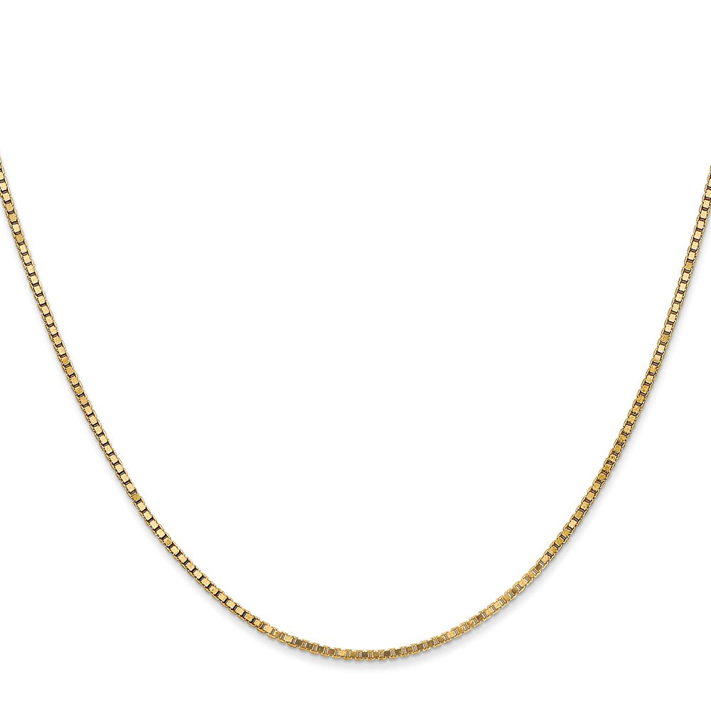 14K Yellow Gold 1.4mm Box With Lobster Clasp Chain Necklace