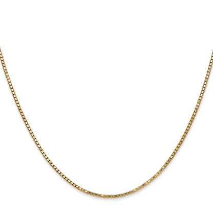 14K Yellow Gold 1.4mm Box With Lobster Clasp Chain Necklace