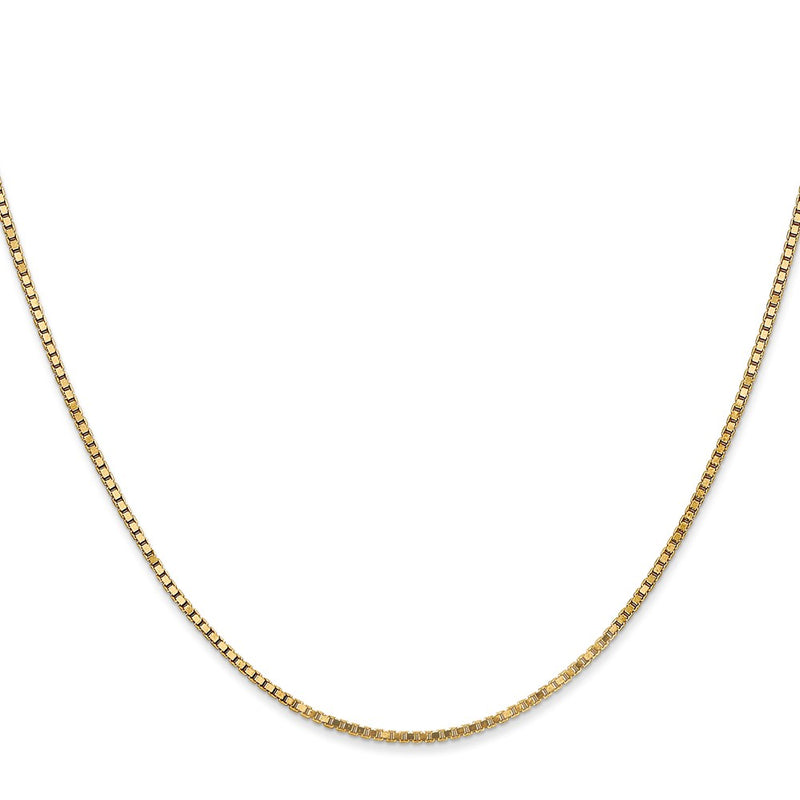 14K Yellow Gold 30 Inch 1.4mm Box With Lobster Clasp Chain Necklace