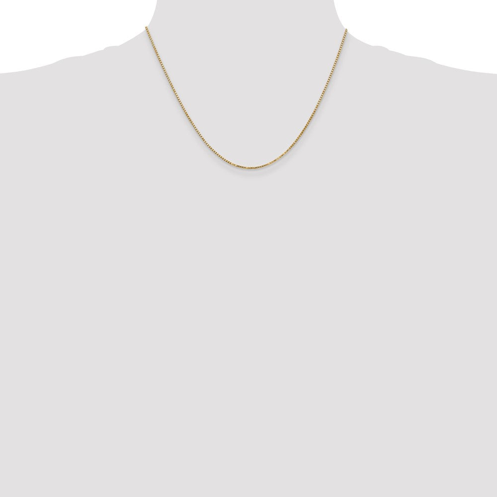 14K Yellow Gold 1.4mm Box With Lobster Clasp Chain Necklace