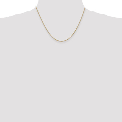 14K Yellow Gold 1.4mm Box With Lobster Clasp Chain Necklace