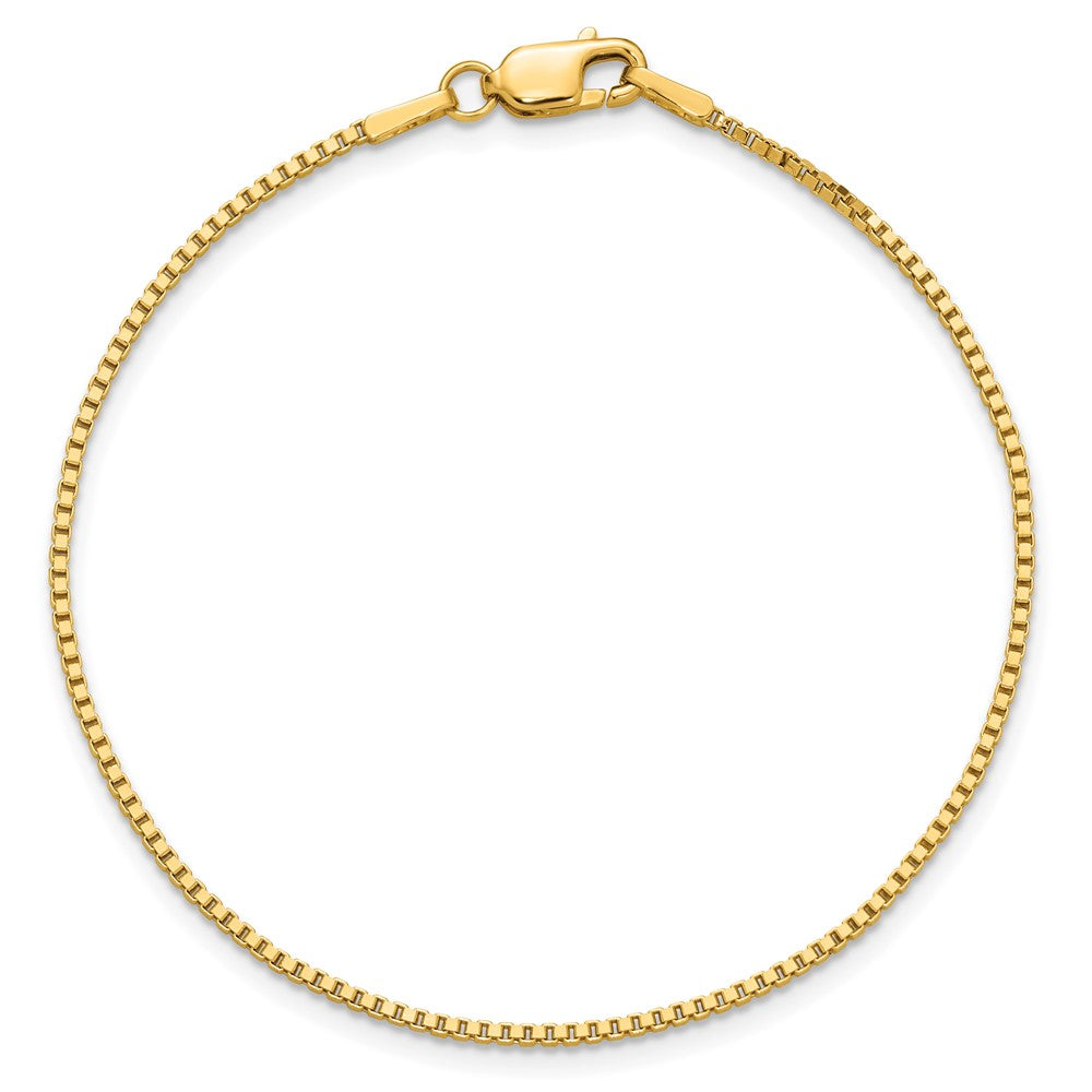 14K Yellow Gold 1.4mm Box With Lobster Clasp Chain Anklet
