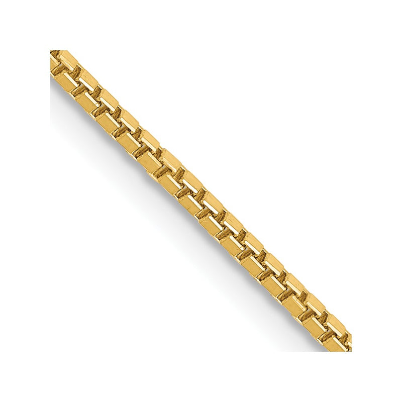 14K Yellow Gold 30 Inch 1.4mm Box With Lobster Clasp Chain Necklace