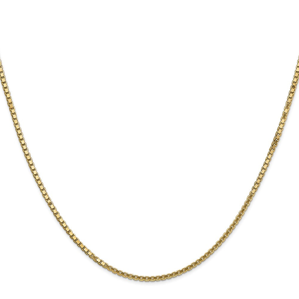 14K Yellow Gold 1.5mm Box With Lobster Clasp Chain Necklace