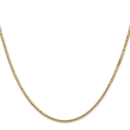 14K Yellow Gold 1.5mm Box With Lobster Clasp Chain Necklace