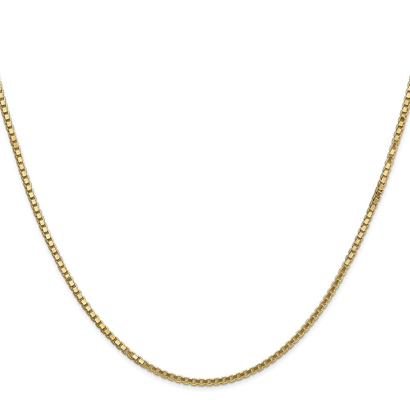 14K Yellow Gold 1.5mm Box With Lobster Clasp Chain Necklace