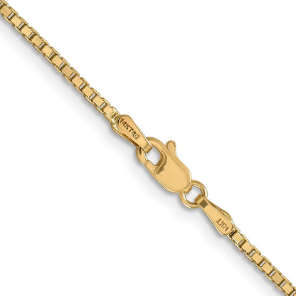 14K Yellow Gold 1.5mm Box With Lobster Clasp Chain Necklace